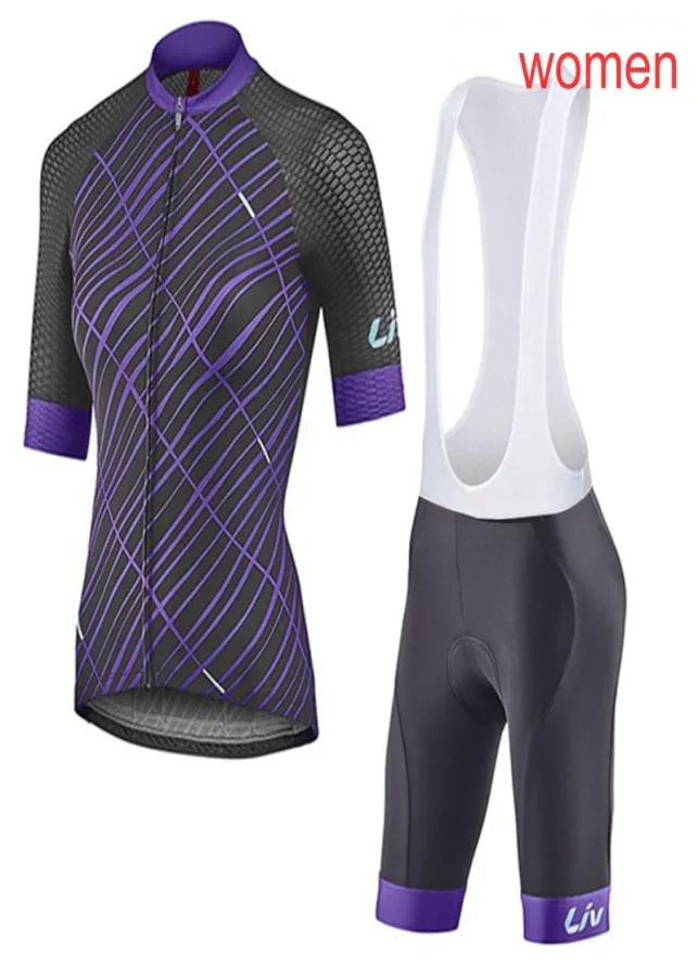 2022 Été LIV Team Femmes Cyclisme Maillot à manches courtes Cuissard Ensemble Ropa Ciclismo Vêtements de course Uniforme de vélo Vélo de plein air 9532181