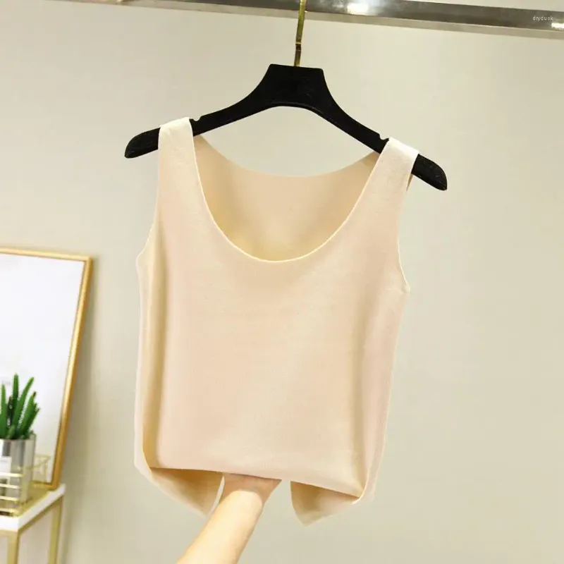 Camisoles & Tanks Women Vest Double-sided Thick Plush Sleeveless Elastic Soft Warm Lady Bottoming Top Inner Wear Tank Winter Underwear