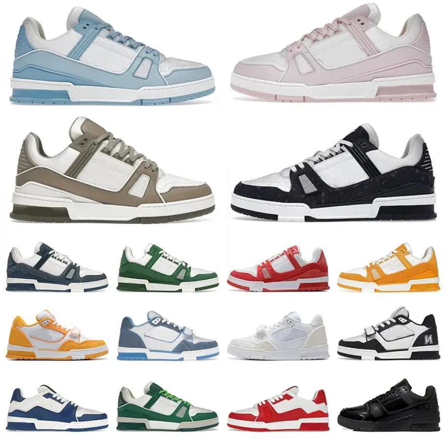 designer skor tränare sneaker vit svart himmel blå grön denim rosa röda lyxys herr casual sneakers låga plattform kvinnors tränare storlek 36-46