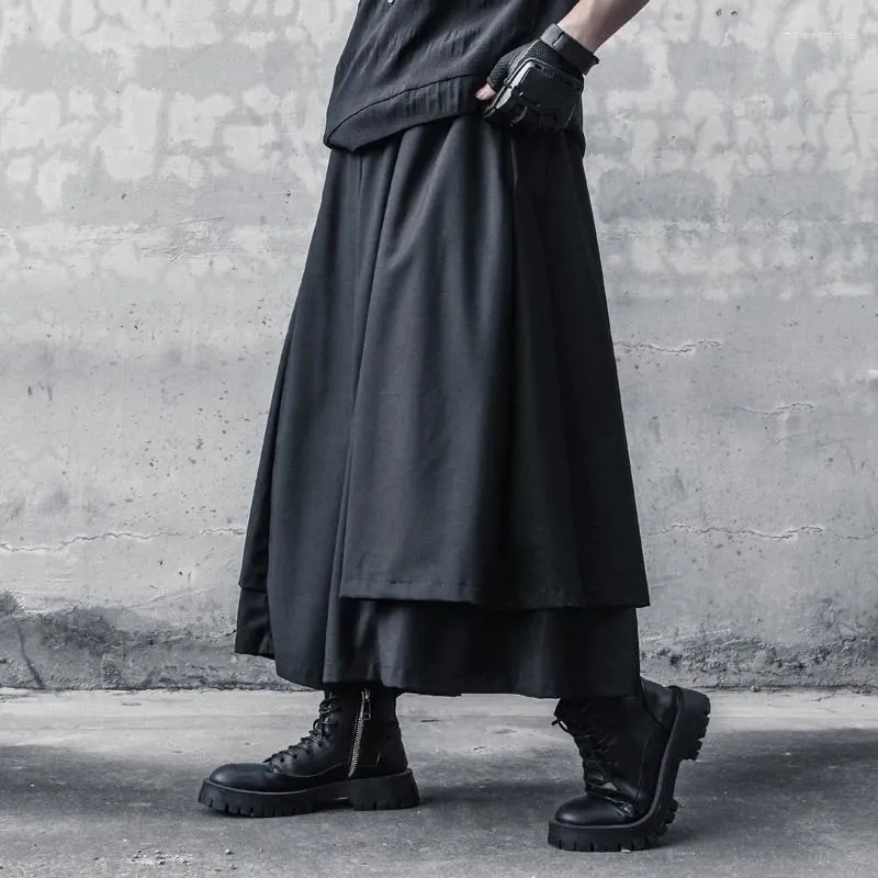 Men's Tracksuits Fall Wide Leg Pants Hair Stylist Dark Department Yambeng Men Culottes Eighth Women