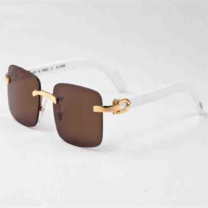 Mode Büffelhorn Mann Retro Holz Sonnenbrille Herren und Damen schwarz braun transparente Linse rahmenlos Sporthaltung Fahren glas210Z