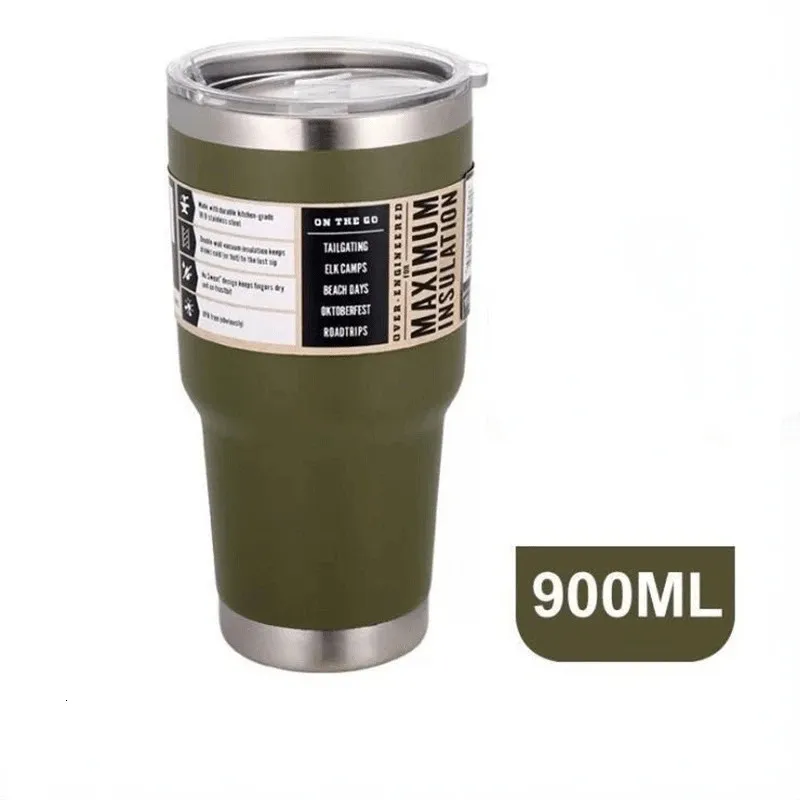 Waterflessen 30 OZ 304 roestvrijstalen beker Reiskoffiemok Autothermoskan Waterbeker Thermocup Caixa Termica Koud houden en laten vallen 231213