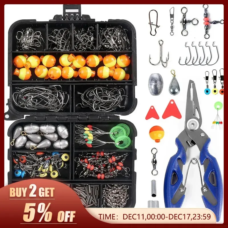 Fishing Accessories Set with Tackle Box Including Plier Jig Hooks Sinker  Weight Swivels Snaps Slides from Dhgate Baits & Lures - price 25.56
