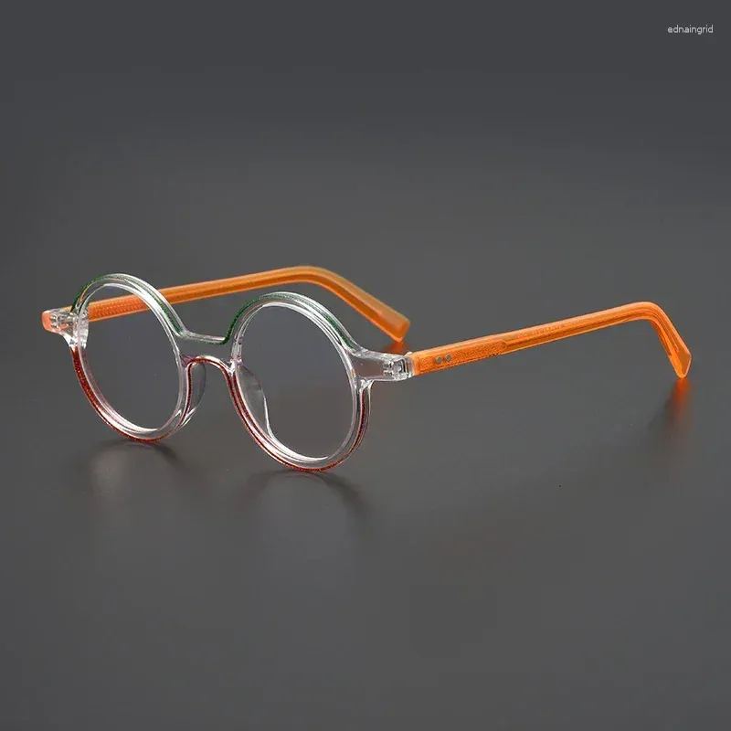 Okulary przeciwsłoneczne ramy modne luźne szklanki proszku rama mężczyzna Mężczyzn Wysokiej jakości projektant octan optyczny czytanie kobiet okrągło spersonalizowane