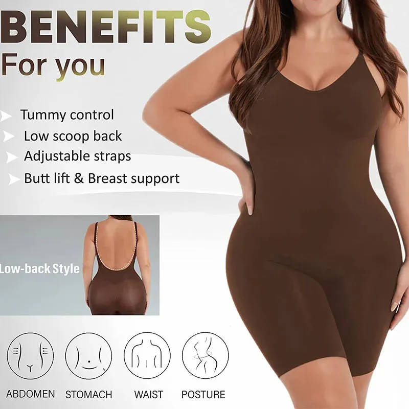 Women'S Bodysuit Shapewear Tummy Control Slim Mesh Seamless Body Suit  Jumpsuit For Woman