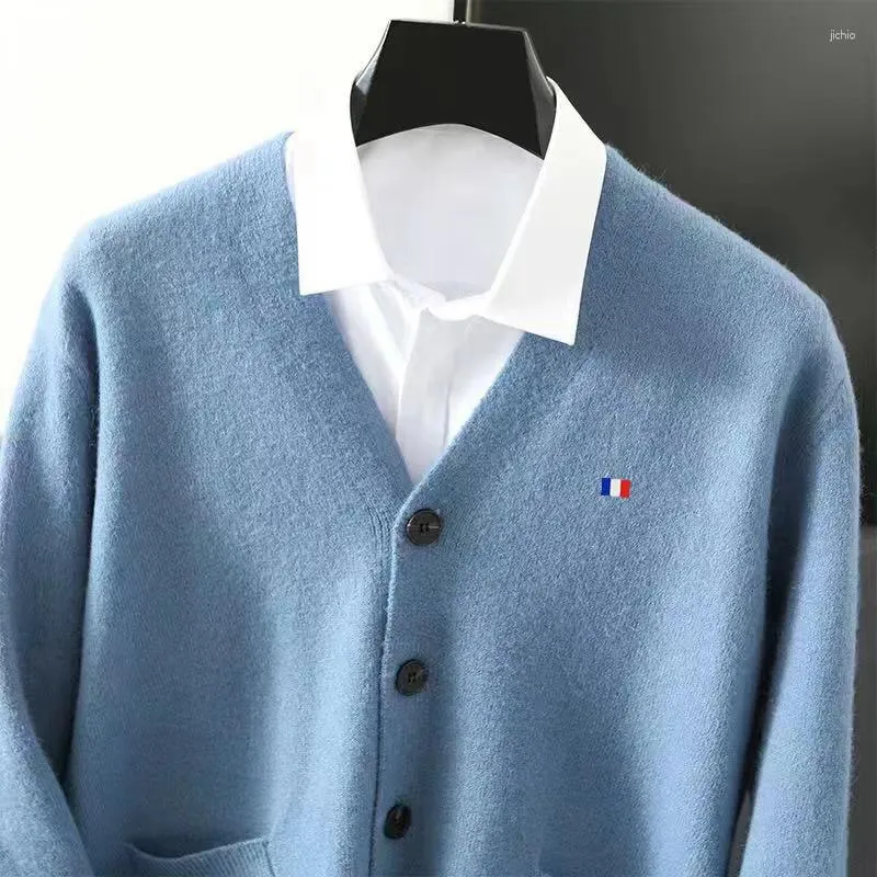 Pulls pour hommes Mélange de cachemire Cardigans Tricots Pull Vêtements Hiver Mâle Manteau Coréen Noël Vêtements d'extérieur Laine