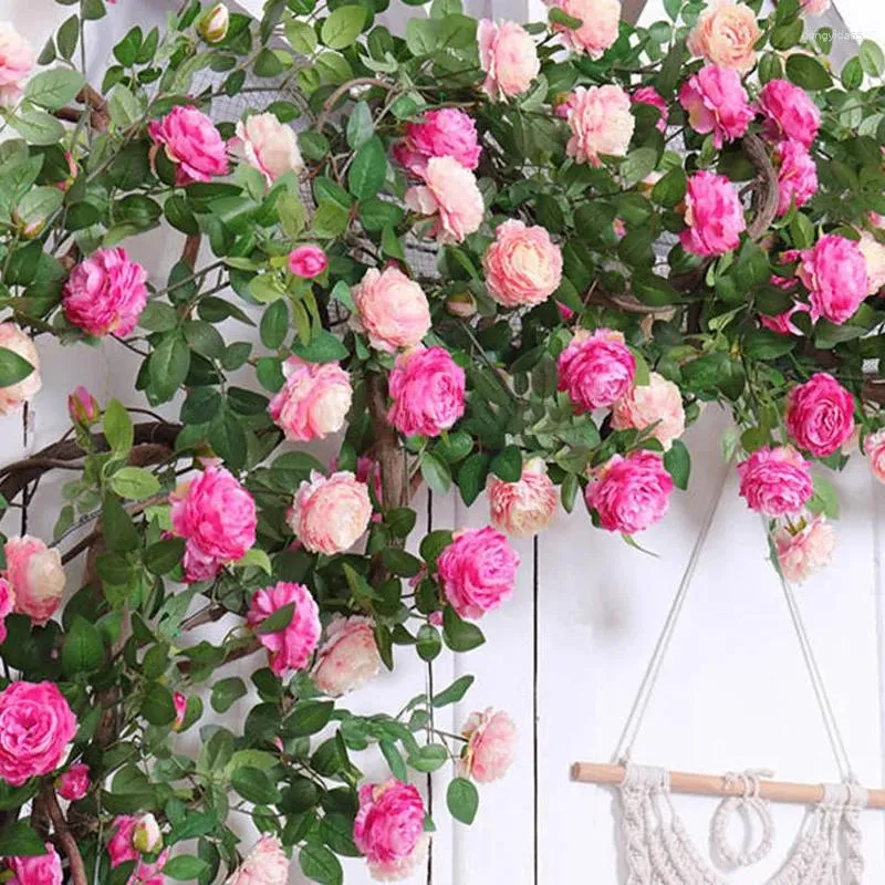 Decoratieve Bloemen Kunstmatige Pioen Wijnstok Valentijnsdag Garland Voor Bruiloft Thuis Kamer Decoratie Lente Herfst Tuin DIY Fake Plant