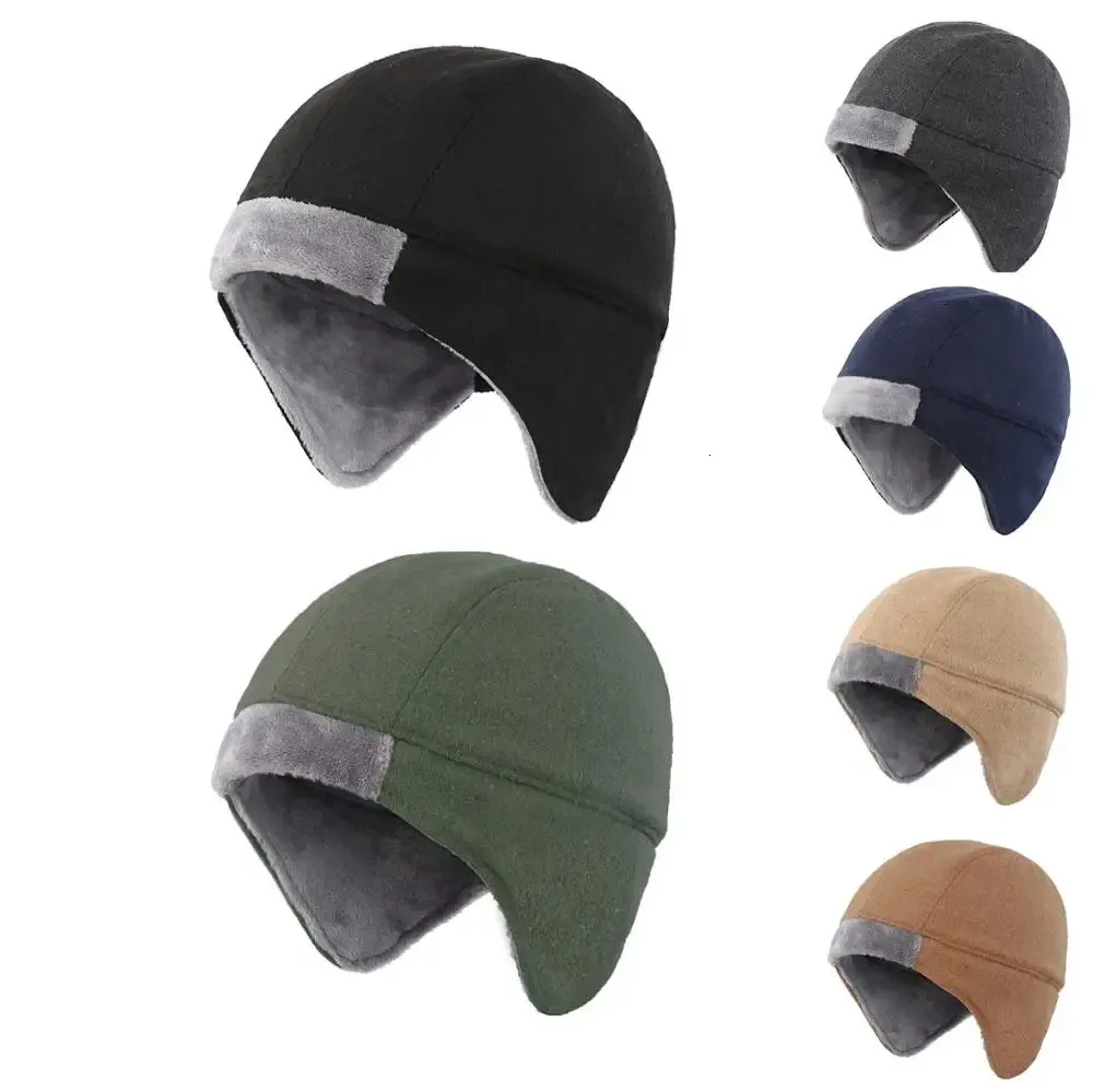 Beanieskull Caps Connectyle Men's Winter Warm Hat Soft Fleece fodrad Thermal Skull Cap Beanie With Ear Covers Daily 231212