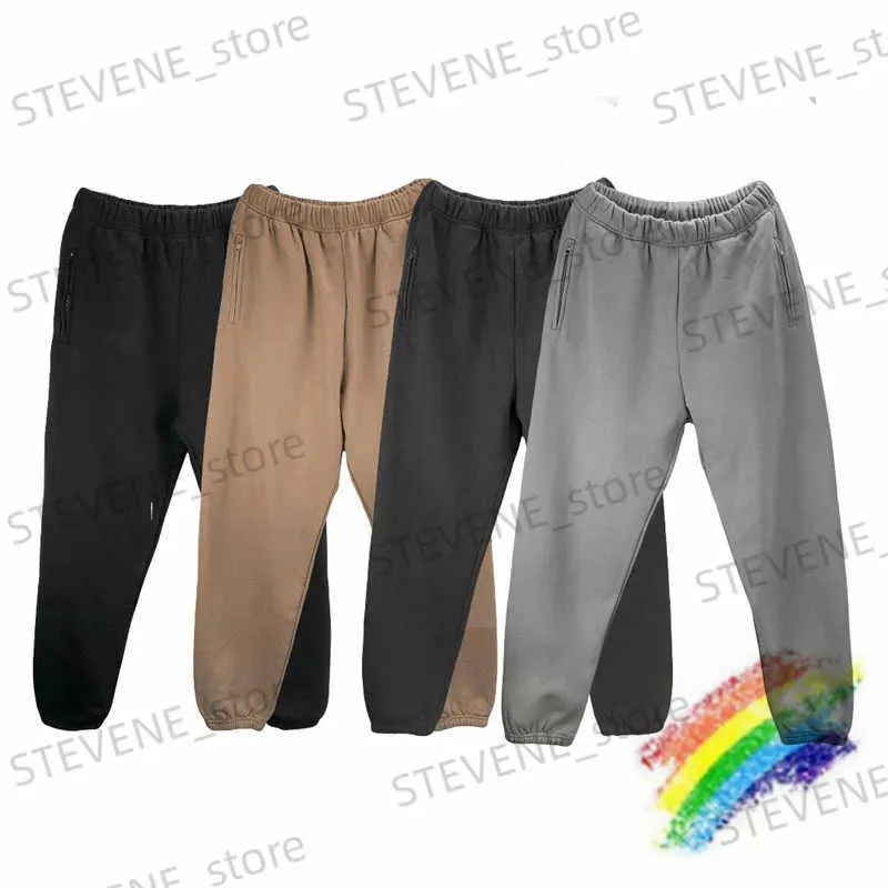 Men's Pants Season 6 Sweatpants Blank Pants Men Women Best Quality Zipper Pocket Hip-Hop Ye pants Terry Cotton Trousers T231214