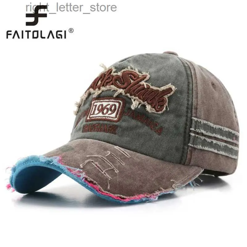 Ball Caps Fashion Letter 1969 Embroidery Washed Cotton Baseball Cap Men Male Retro Patchwork Hip Hop Dad Trucker Hat Outdoor Streetwear YQ231214