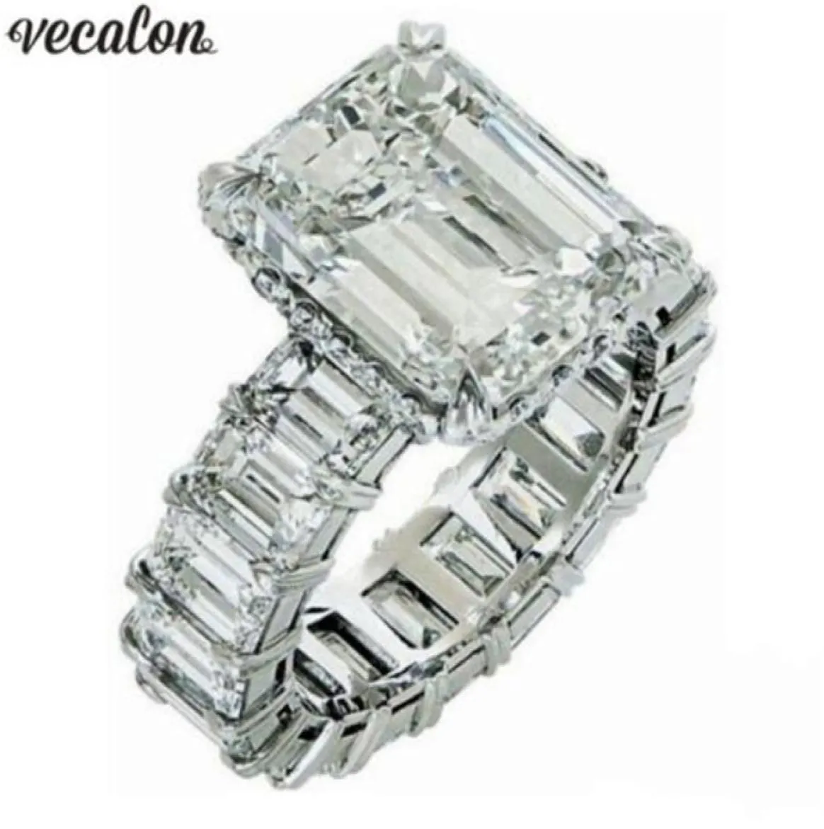 Vecalon 2019 Vintage Princess Cut Ring 925 Sterling Silver6CT Diamond Engagement Wedding Band Rings for Women Finger Jewelry3612150