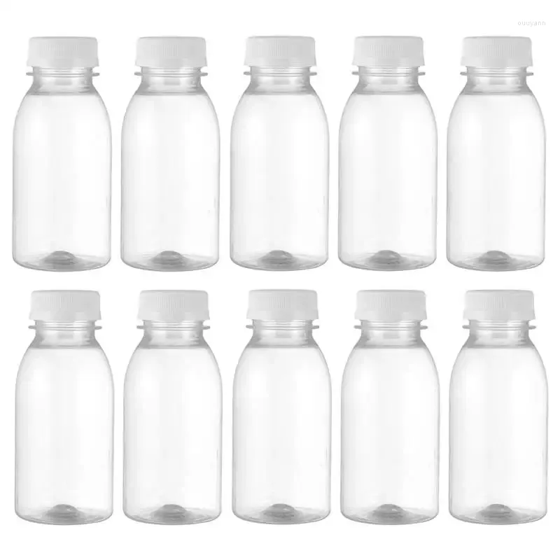 Bouteilles d'eau 10 pièces en plastique durable Premium longue durée unisexe Transparent utile pratique 250ML pour hommes école bureau fête femmes