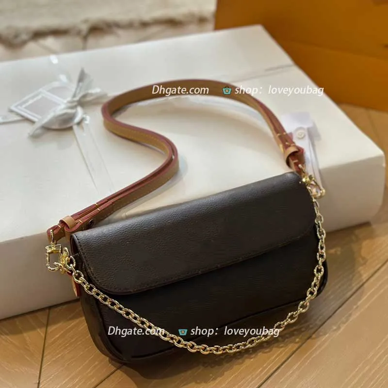 Designer Bags Chain Crossbody Shoulder Bags Underarm Purses Brown Handbags Designers Material strip wallet