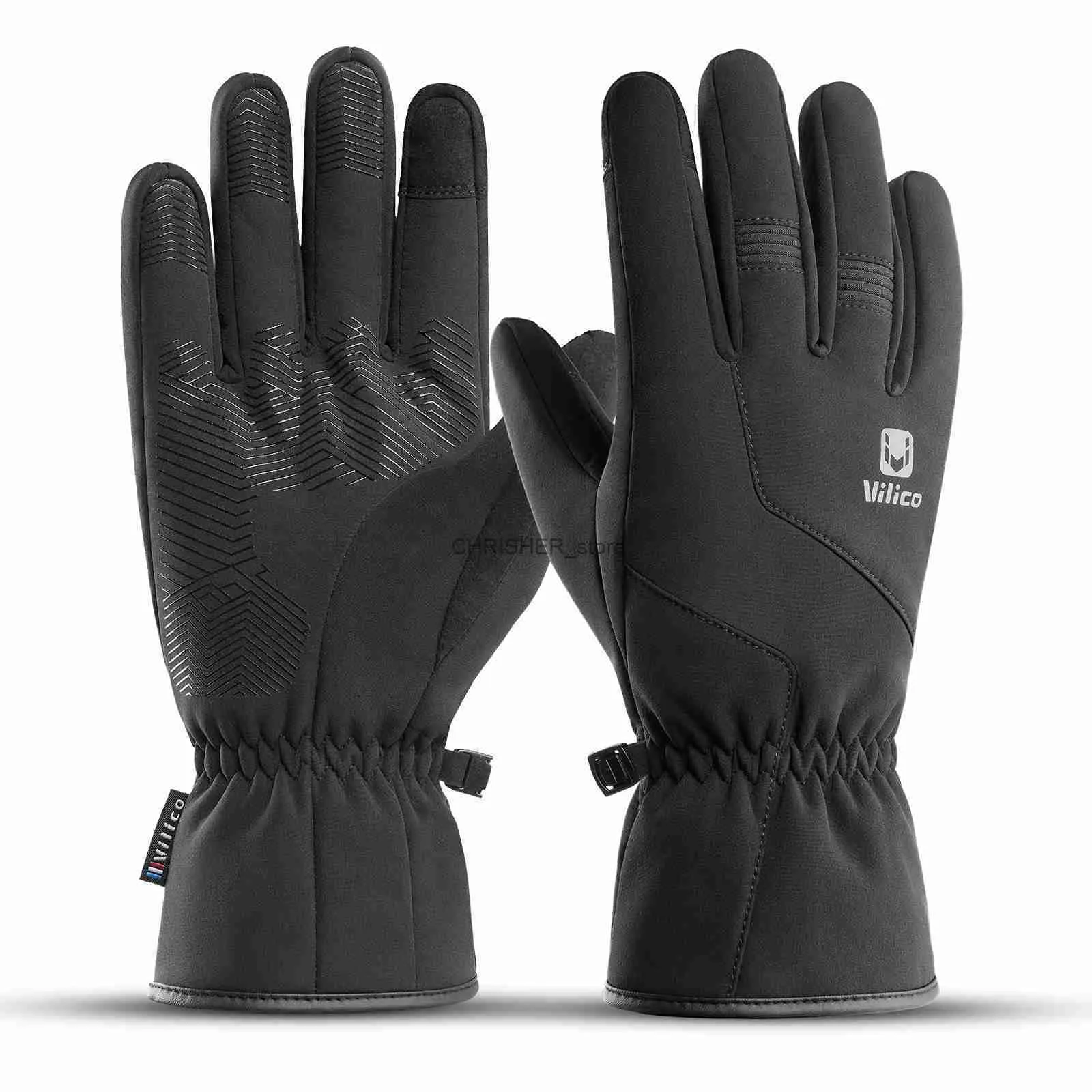 Ski Gloves Waterproof Winter Gloves for Men Women Touchscreen Thicken Ski Gloves Lengthen Wrist Cold Weather Outdoor Sports Cycling GlovesL23118