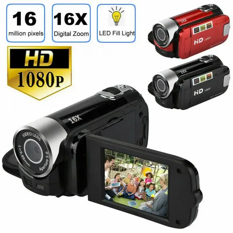 Ny Vlog Camera 1080p Full HD 16 miljoner pixel DV Camcorder Digital Video Camera Screen 16x Night Shoot Zoom Digital Zoom