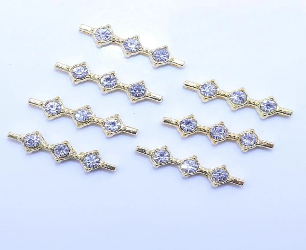 Gold 4Row Diamond Necklace Armband Connector Diy Connectors smycken Tillbehör3438439