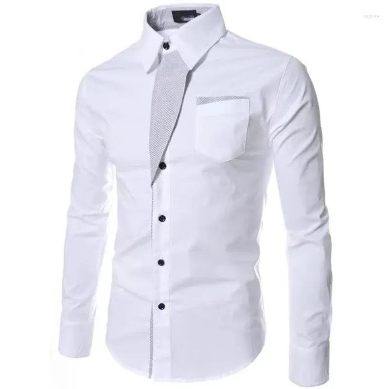 Chemises habillées pour hommes Blanc rayé Mens 2023 À manches longues Business Slim Fit Chemise Homme Noir Vêtements sociaux Camisa Masculina Vetement Homme