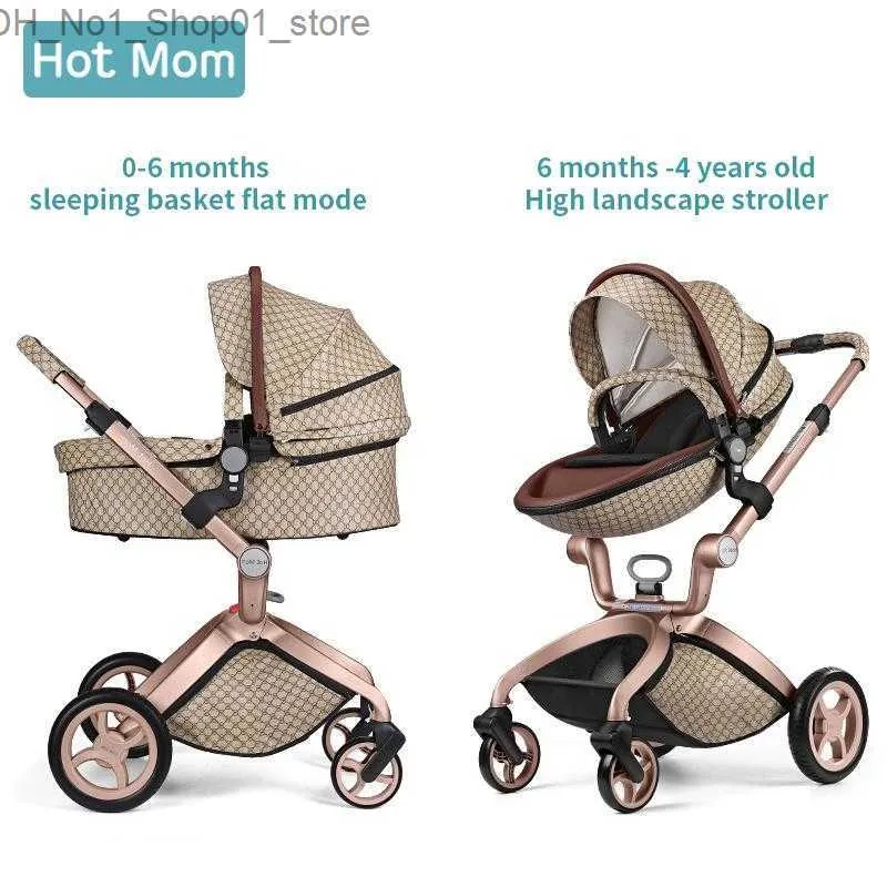 Poussettes # Poussettes # Original maman voiture haute paysage luxe 3 en 1 bébé poussette né chariot pliant Pram303F Q231215