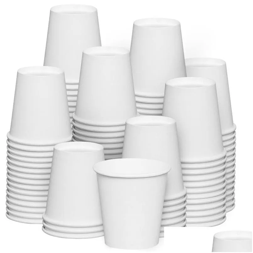 일회용 컵 빨대 일회용 흰 종이 컵 음료 음료 마시는 커피 티 차 우유 컵 음료 액세서리 배달 홈 정원 dhipu