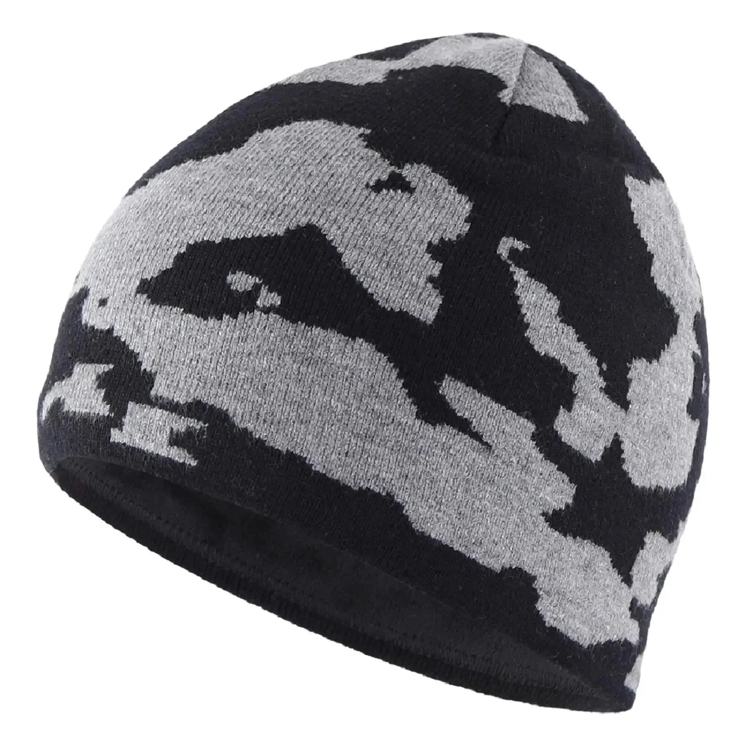 BeanieSkull Caps Connectyle Moda Camo Chapéu de Inverno Masculino Acrílico Relógio Diário Beanie Cap Soft Fleece Forrado Quente Malha Chapéus 231212