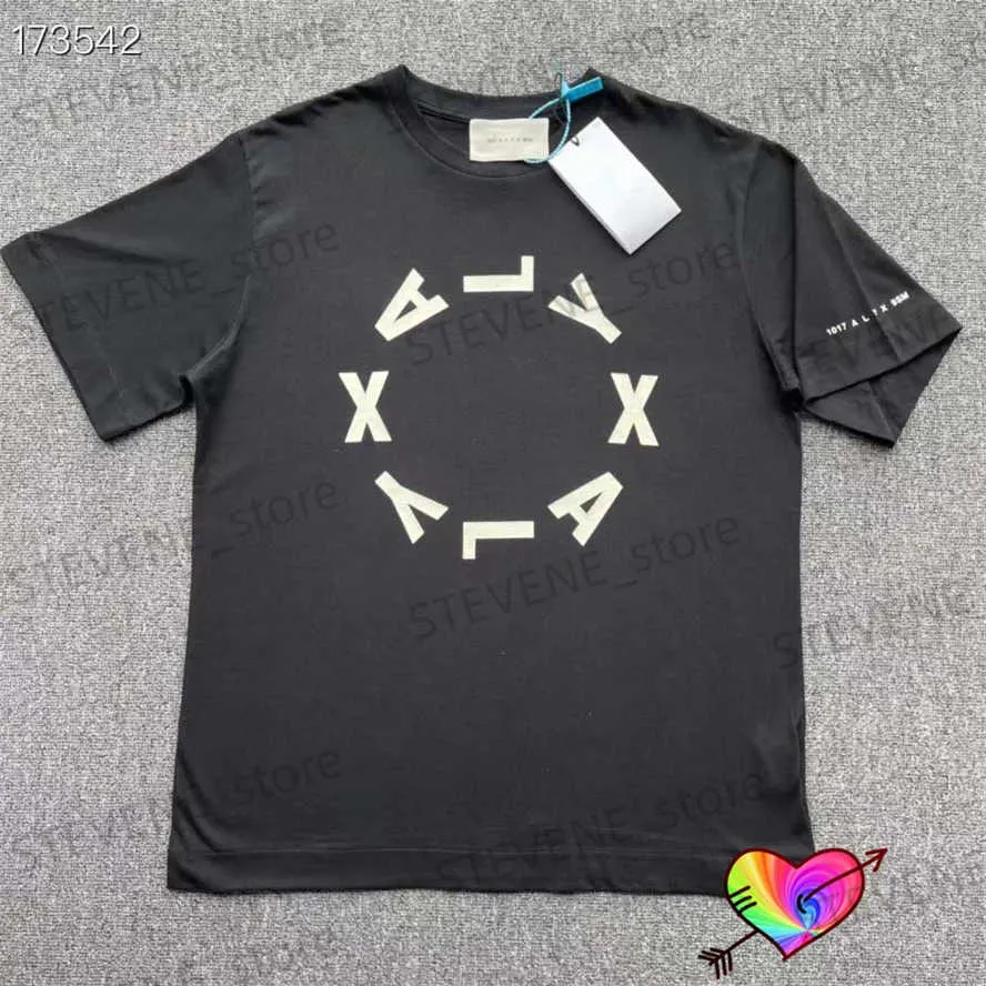 T-shirty męskie Czarne 1017 ALYX 9SM CIRCT T-shirt 2023 Mężczyźni Kobiety 1 1 Okrągły graficzny tee TEE TOPS Krótkie rękawie T231214