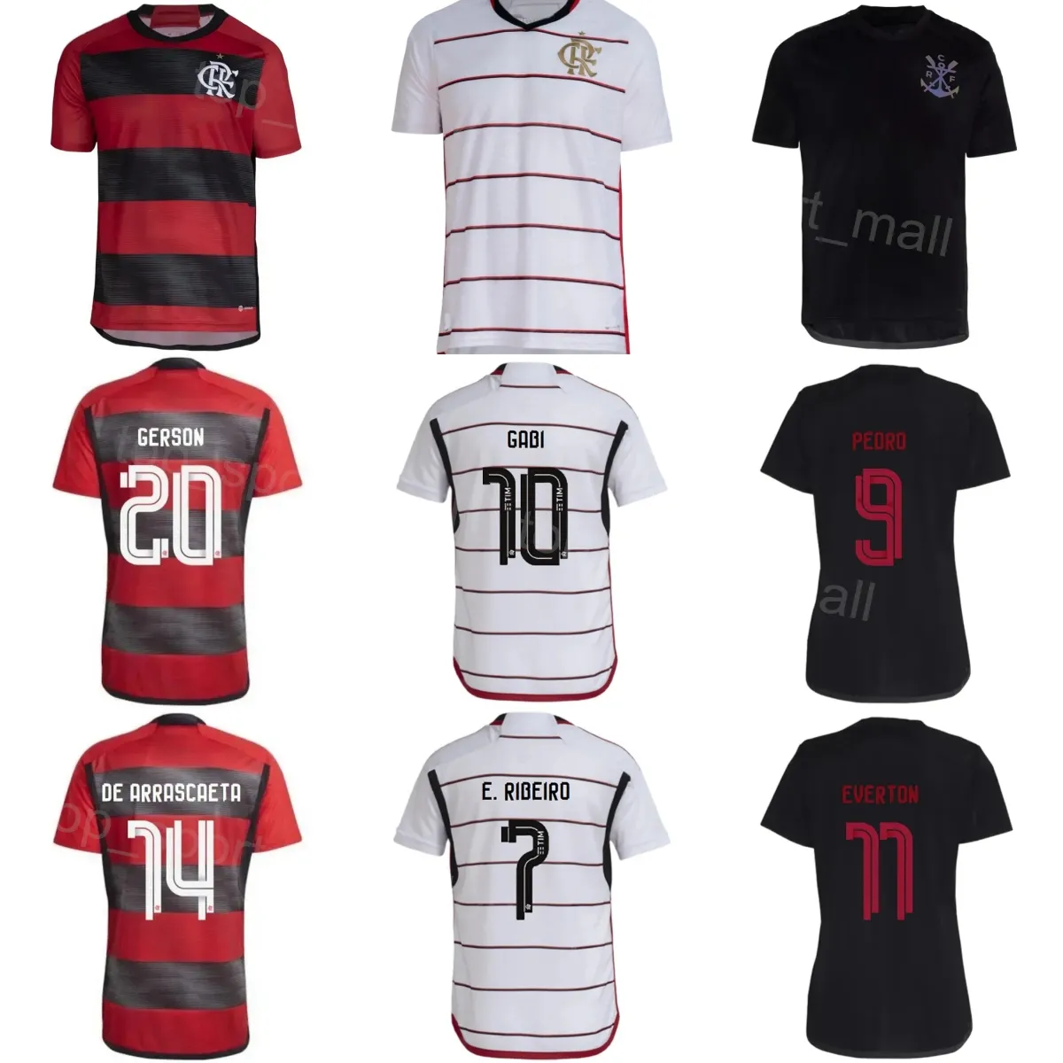 Équipe du club CR Flamengo Soccer 14 Giorgian de Arrascaeta Jersey 2023 24 Mans 10 Gabriel Barbosa 6 Ayrton Lucas 29 Victor Hugo 4 Leo Pereira Maillots de football Kits Uniforme