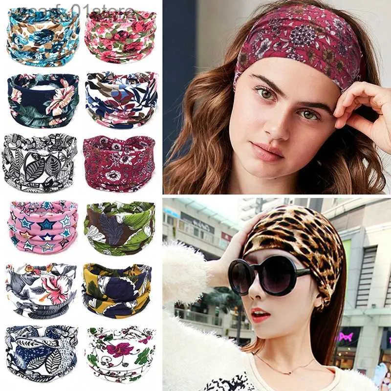 Headwear Hair Accessories Bohemian Wide Cotton Stretch Headbands Women Headwr Tuan Headwear Bandage Haiands Bandana Wide Headbands Hair AccessoriesL231214