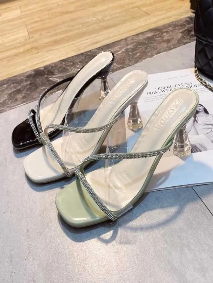 Slippers 2022 Women Sandals Shoes PVC Clear High Heels Pumps