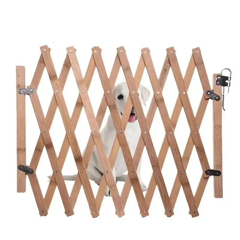 Safety Gates Retractable Wooden Fence Pet Gate Baby Door Dog Stair Child y231213