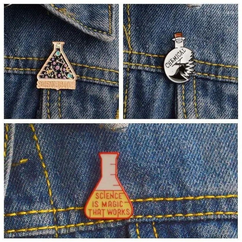 Qihe Jewelry Science Bitch Pins Brooches Badges X Scienceは実験カップ愛好家Gift1250dを動作させる魔法です