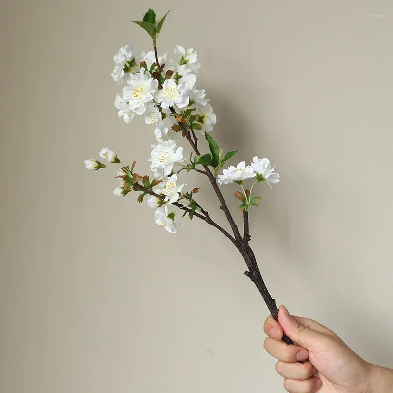 Декоративные цветы, 1 шт., модные искусственные растения, цветочная композиция «сделай сам», ветка вишни, домашний декор, шелк