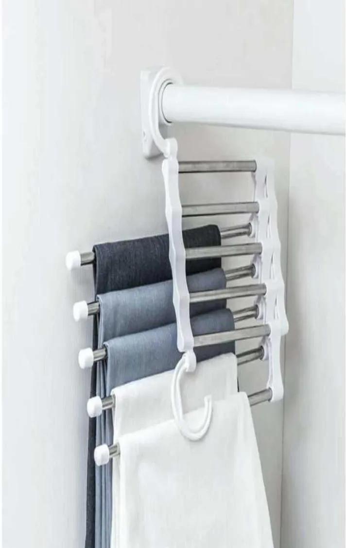 5 Layers Multi Functional Clothes Hangers Pant Storage Cloth Rack Trousers Hanging Shelf Nonslip Clothing Organize sqcQhI sports25321644