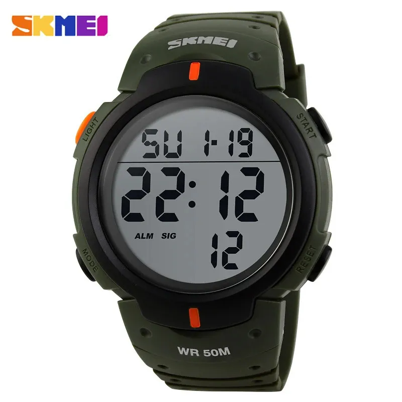 Armbandsur SKMEI 1068 Militär vattentät digital herrklocka utomhus sportkalender män stora urtavla klockor nedräkning klocka 1560 reloj hombre 231214