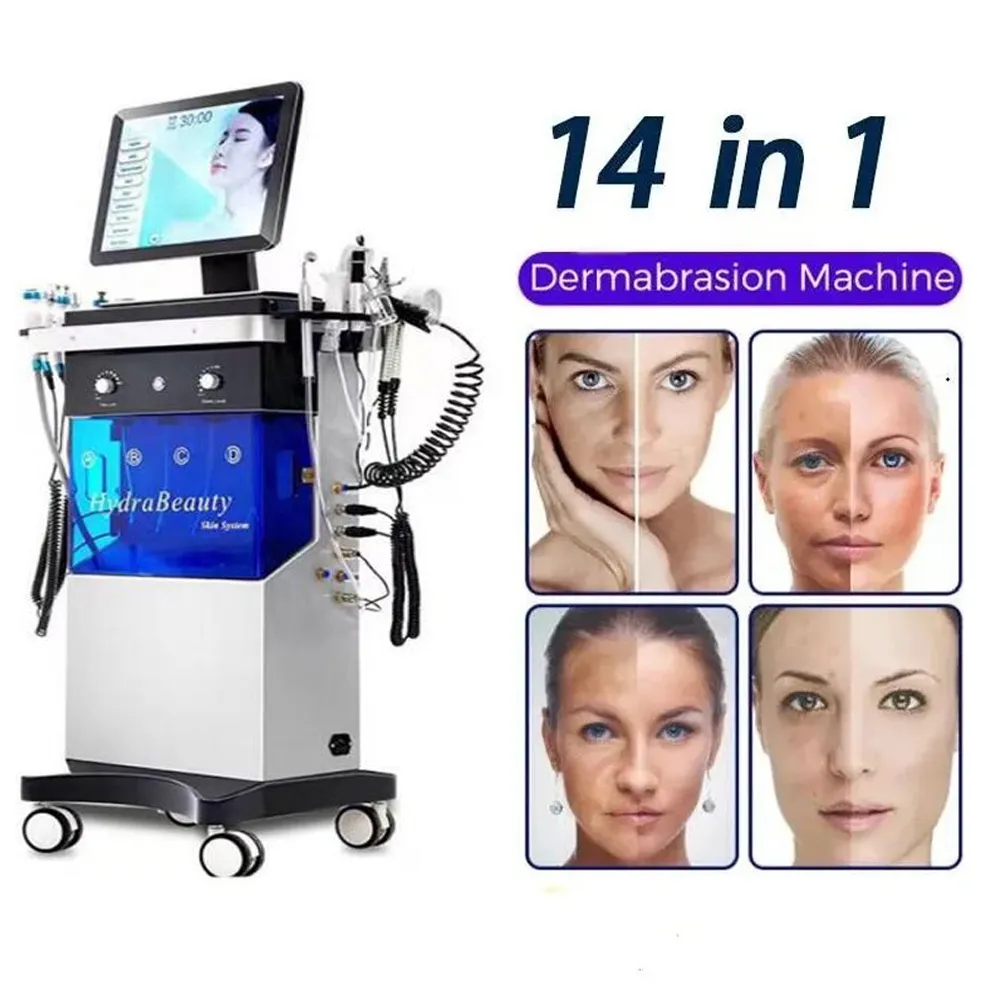 14 in 1 Multifunktions-Diamant-Hautpeeling Mikrodermabrasion Peel Gesichtspflege Sauerstoff-Wasserstrahl-Gesichtspflege-Schönheitsmaschine