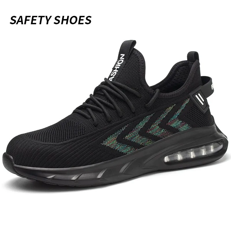 with Steel Safety Toe Cap Anti smash Men Work Shoes Sneakers Puncture proof Indestructible Black Designer Protective Dropshipping Size