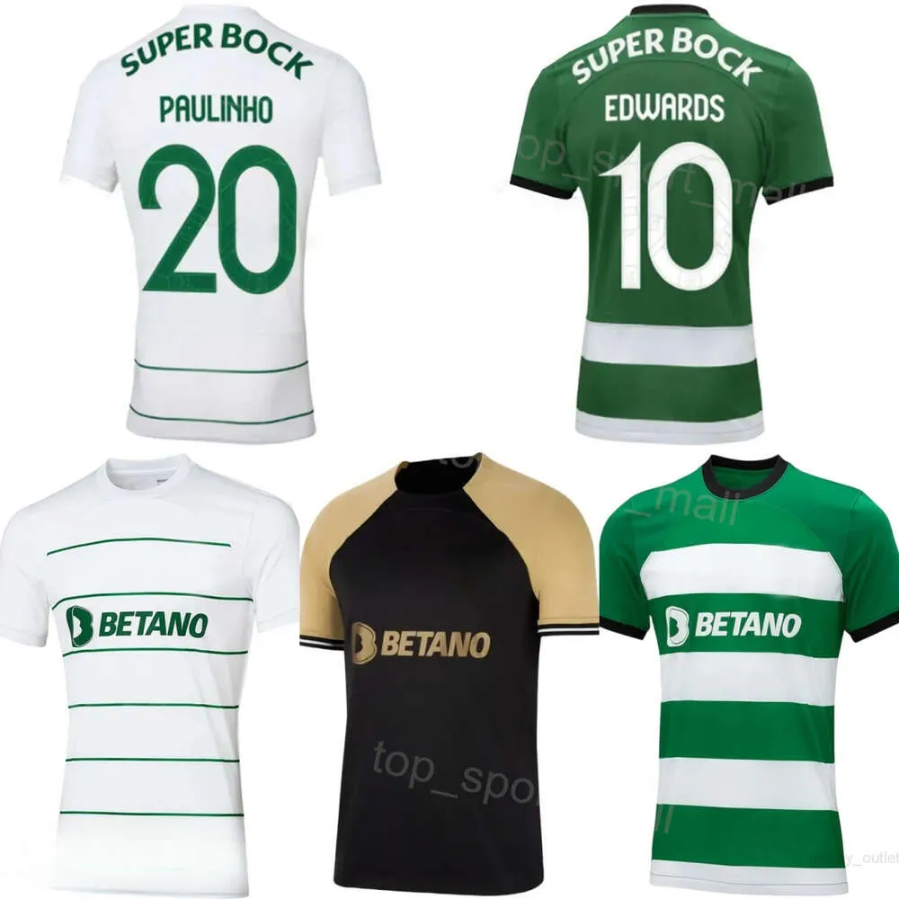 Team del club 23-24 uomini Sporting CP Soccer Lisbon Maglie 9 Gyokeri 20 Paulinho 10 Edwards 8 Goncalves 11 Santos 26 Diomande 47 Esgaio Morita Football Kit Uniform