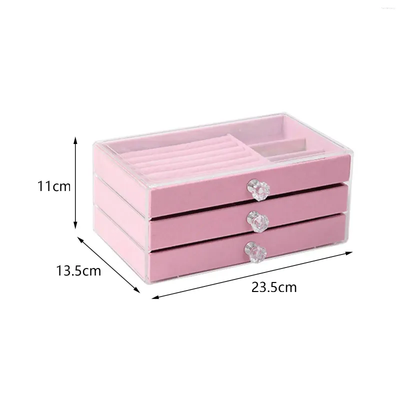 Jewelry Pouches Portable Box For Women Girls With Mirror Earrings Watches Necklace Rings Acrylic Large Organizer Home Travel