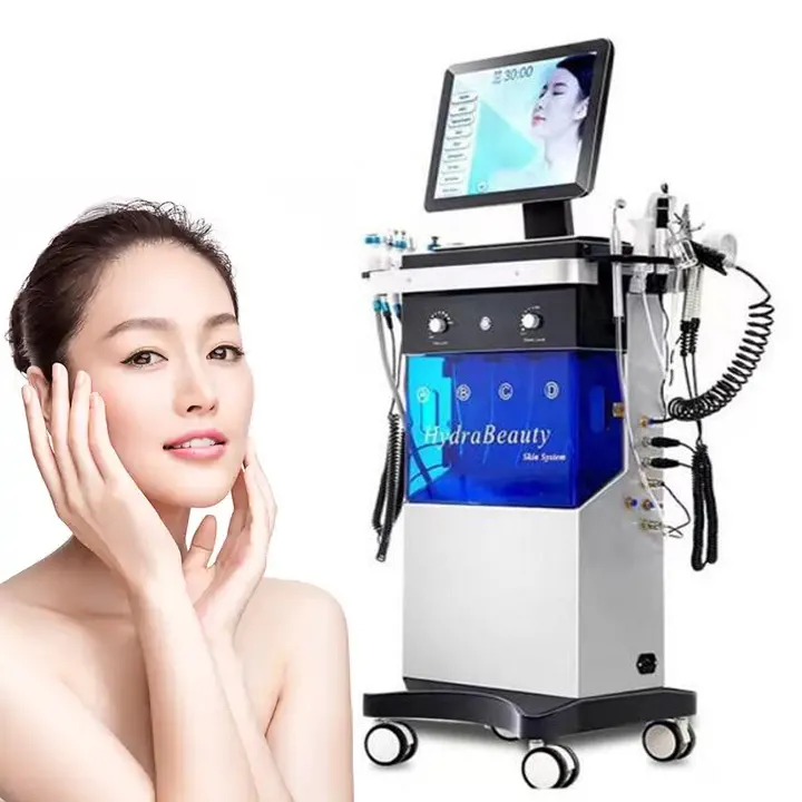 verticale 14 in 1 draagbare microdermabrasiemachine zuurstofstraalschilmachine Diamond Dermabrasion Schoonheidssalonapparatuur