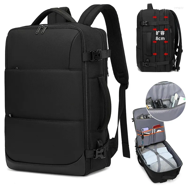 Mochila Viagem Mulheres Homens Negócios para Laptop À Prova D 'Água Grande Daypack Vôo Aprovado Pasta Expansível Back Pack