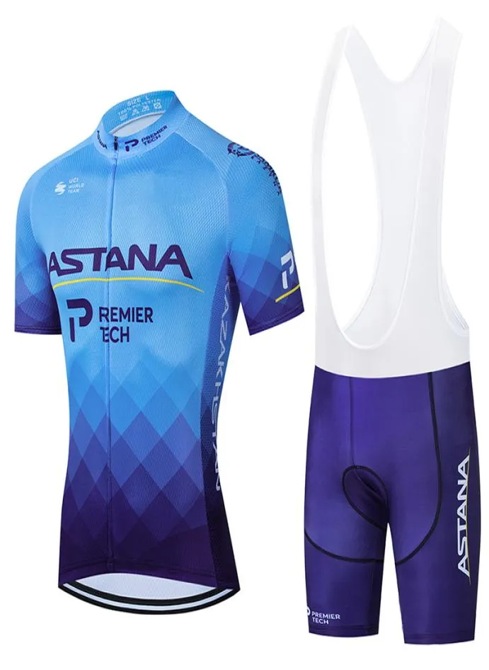 2021 Astana Cycling Team Jersey 20d Bike Shorts Set Ropa Ciclismo Mens Mtb Summer Pro Rowling Maillot Bottom