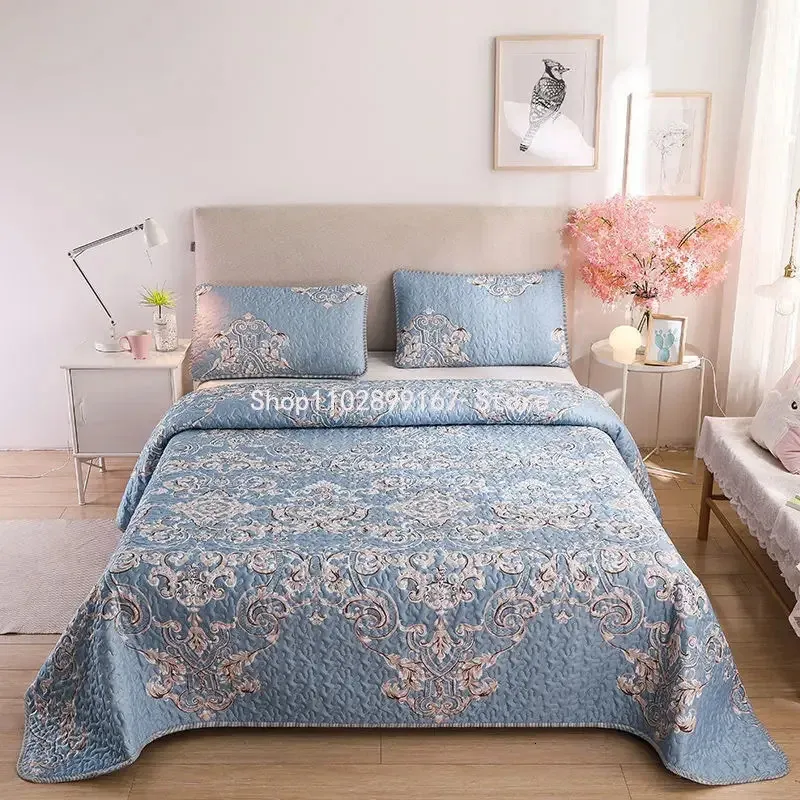 Bedspread Washable Cotton Quilted Bedspread Set Floral Linen Blanket Soft Bed Cover Summer Quilt Comforter SheetComfortable Brushed Sheets 231214