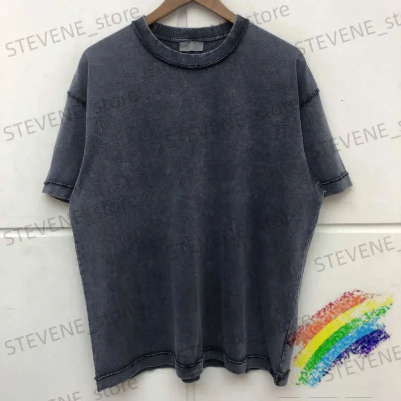 Men's T-Shirts Best Quality Nice Washed Heavy fabric T shirt Men Women Summer Style Blank Solid Color Tops Tee T231214