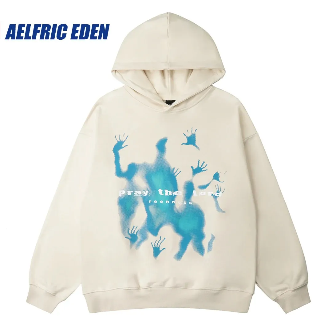 Heren Hoodies Sweatshirts Aelfric Eden Nutteloze Gebeden Grafische Hoodie Sweatshirt Streetwear Trui Herfst Harajuku Katoenen Capuchon Losse Winter 231213