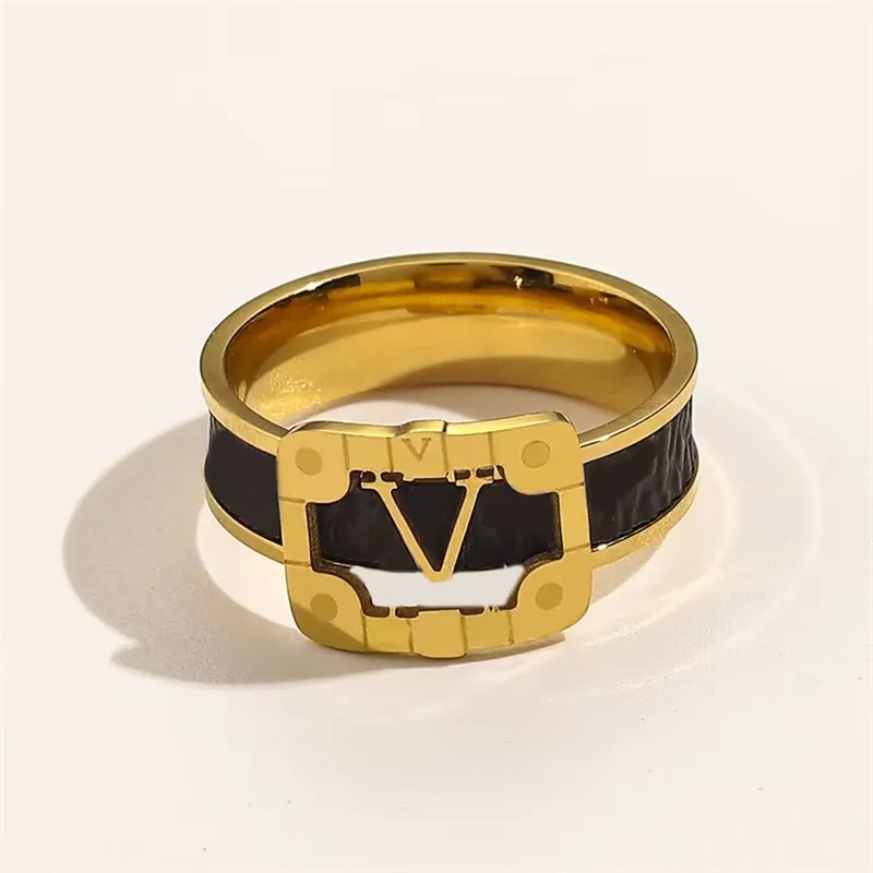 Mai sbiadire fede nuziale da donna placcato oro anello moda lettera incisa modello bague gioielli personalizzati amanti anelli larghi firmati per donna uomo zb092