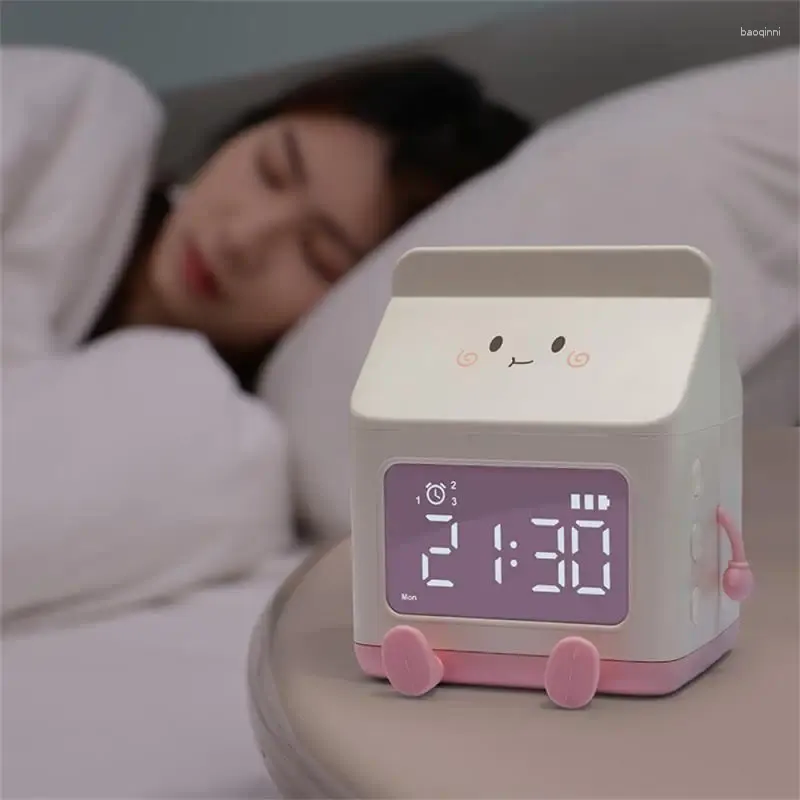 Table Clocks Cute Electronic Alarm Clock Visualization Digital Reasonable Planning Plastic Week Display 10mm Bedroom Desk