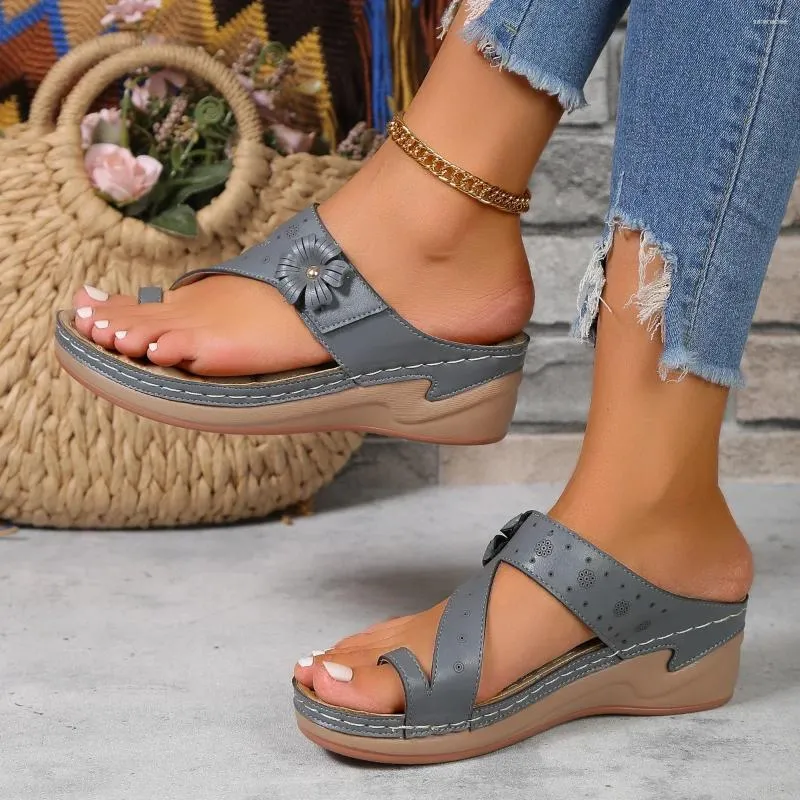 Slippers Plus Size Dames Open Teen Wedge Arch Ondersteuning Platform Slides Schoenen Voor Dames Outdoor Casual Strand Platte Sandalen