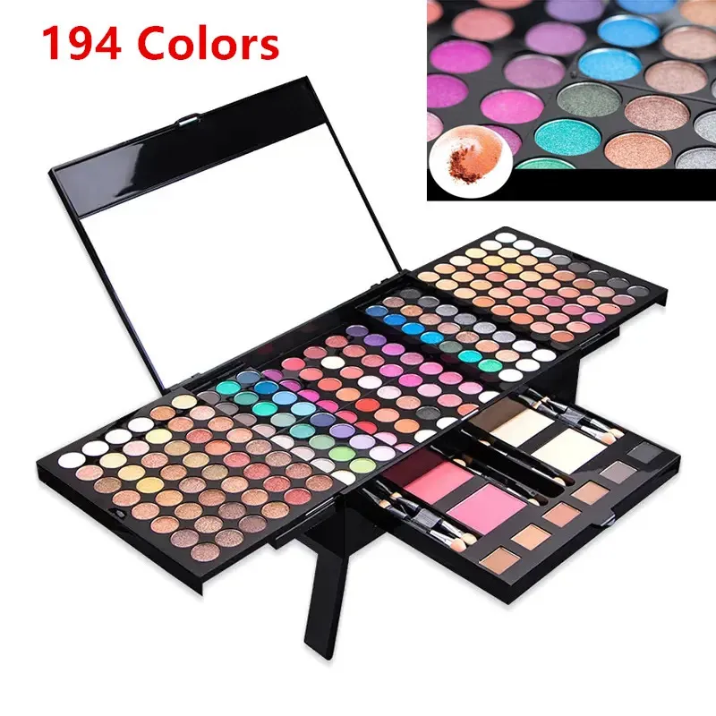 Palette de maquillage pour fard à paupières, 74194 couleurs, couleur arc-en-ciel, poudre de contour et sourcils, coffret tout-en-un, 231213