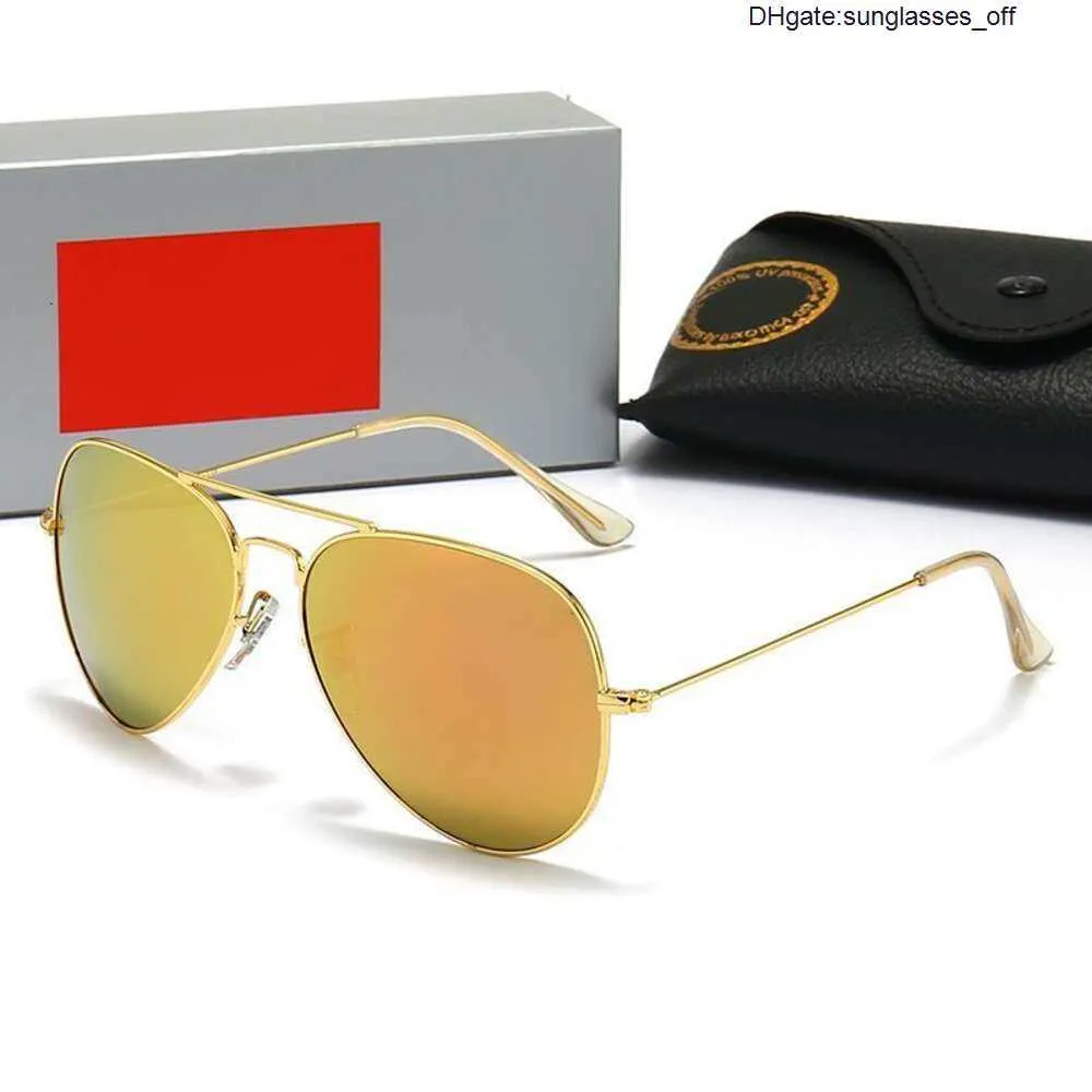 Rayban Occhiali da sole da donna Antiriflesso Toad Vetro temperato Pellicola colorata maschile e femminile Rayly Banly Specchio da guida 3026 JQC4