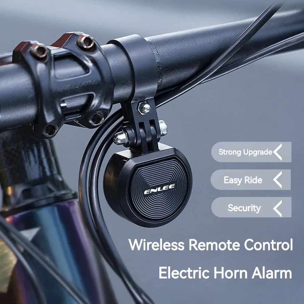 Bike Horns ENLEE 120DB USB Charge Bicycle Electric Bell Cycle Motorcycle Scooter Trumpet Horn Anti theft alarm Siren Remote Control 231213