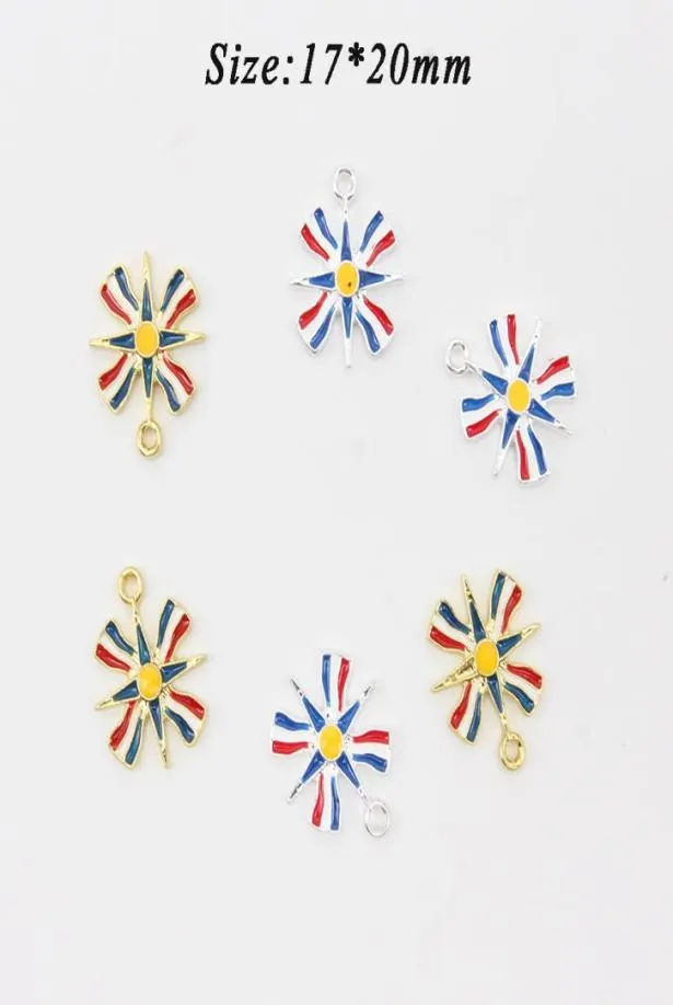 Söta små DIY -hantverks charm för barn emalj Assyrisk flaggform Pendant Charm för armbandhalsband som gör smycken3899065